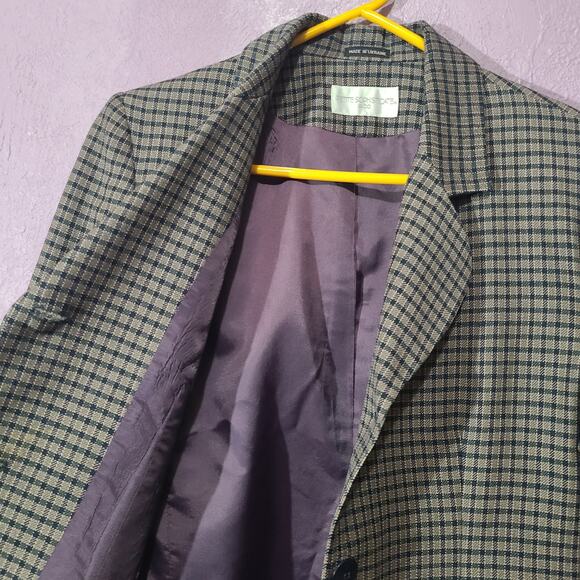 Vintage Petite Sophisticate Plaid 100% Wool Blazer Jacket Fitted Women's 12 - Picture 5 of 10